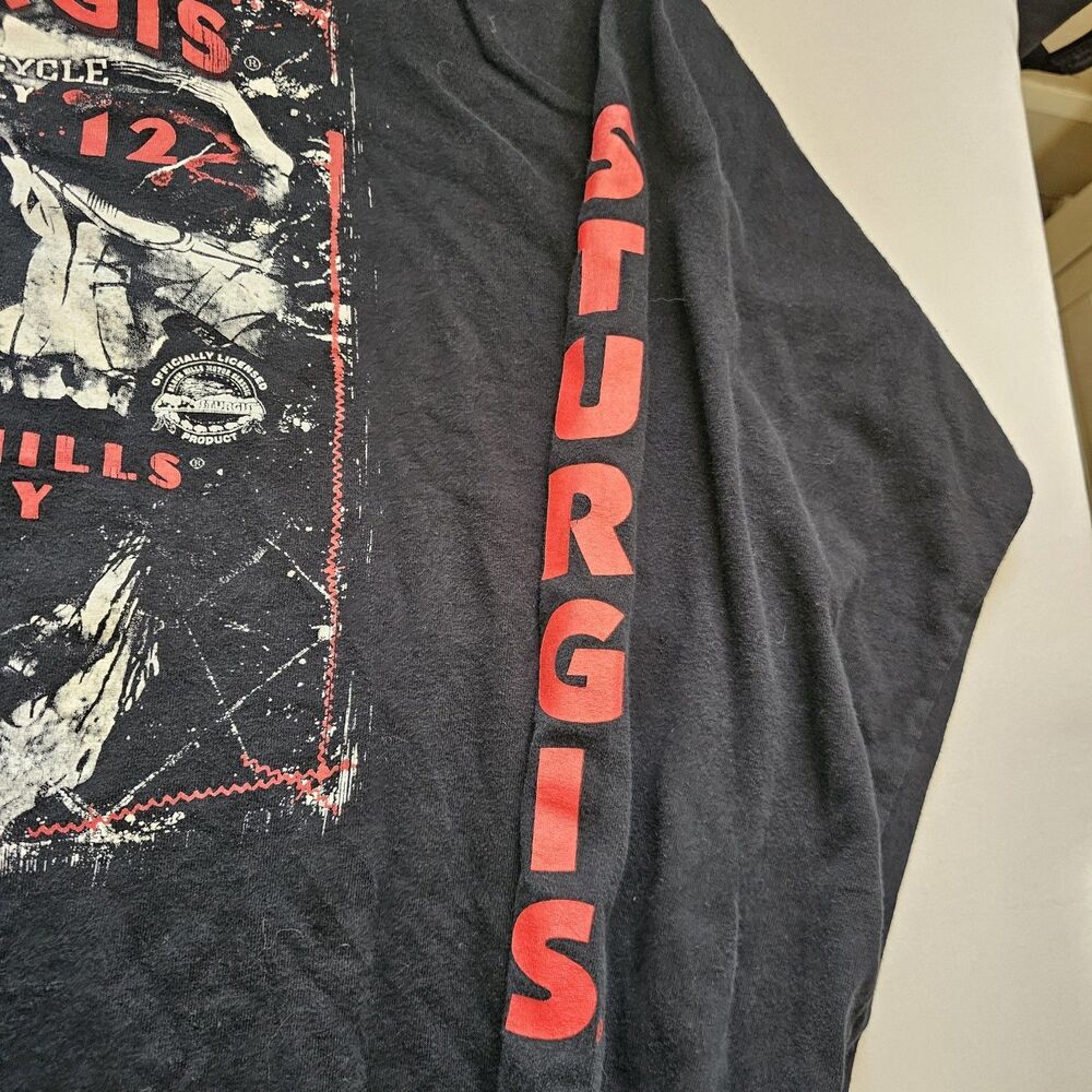 Sturgis 2012 Black Hills Rally Long Sleeve XL Motorcycle Shirt Black - Picture 4 of 8